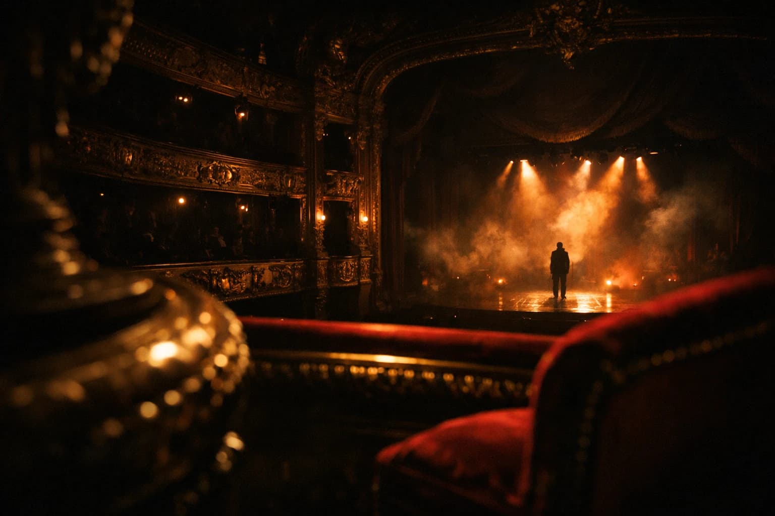 Private view from a royal dress circle box — the illuminated stage below